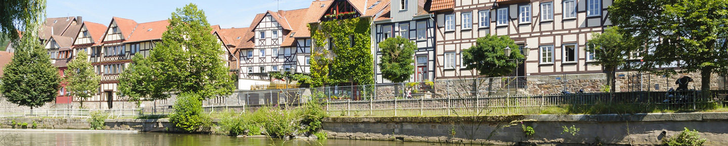 Fachwerkhäuser am Wasser in Hannoversch-Münden
