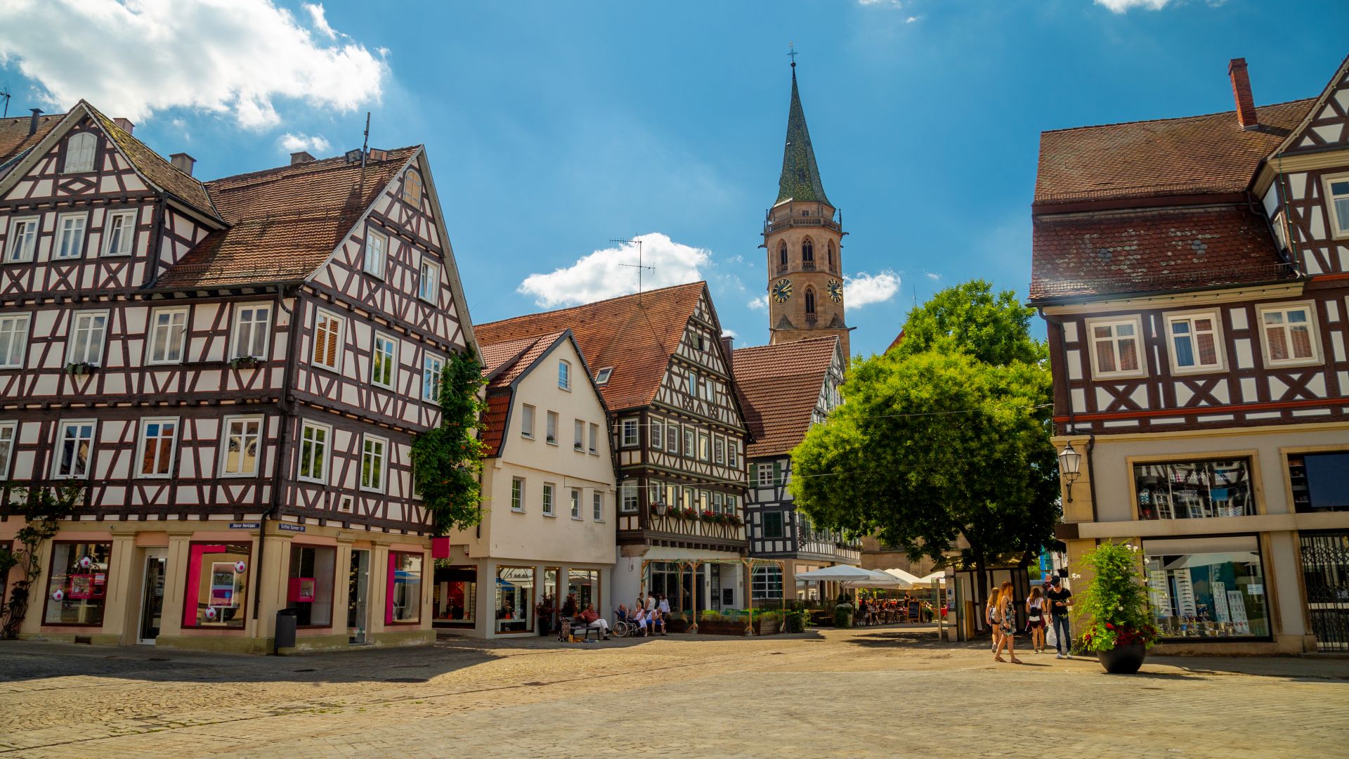 Historische Altstadt mit Stadtkirche in Schorndorf