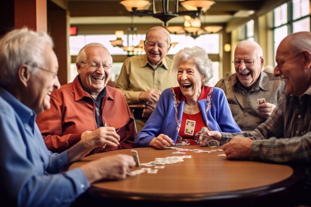 Freundschaften im Alter: Senioren spielen gemeinsam eine Runde Karten