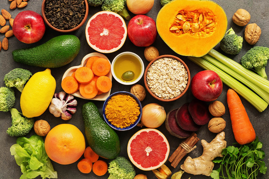 Gemüse und Obst für eine vegane Ernährung