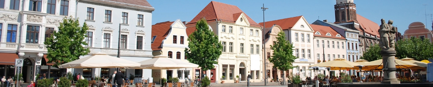 Hausfassaden am Marktplatz in Brandenburg