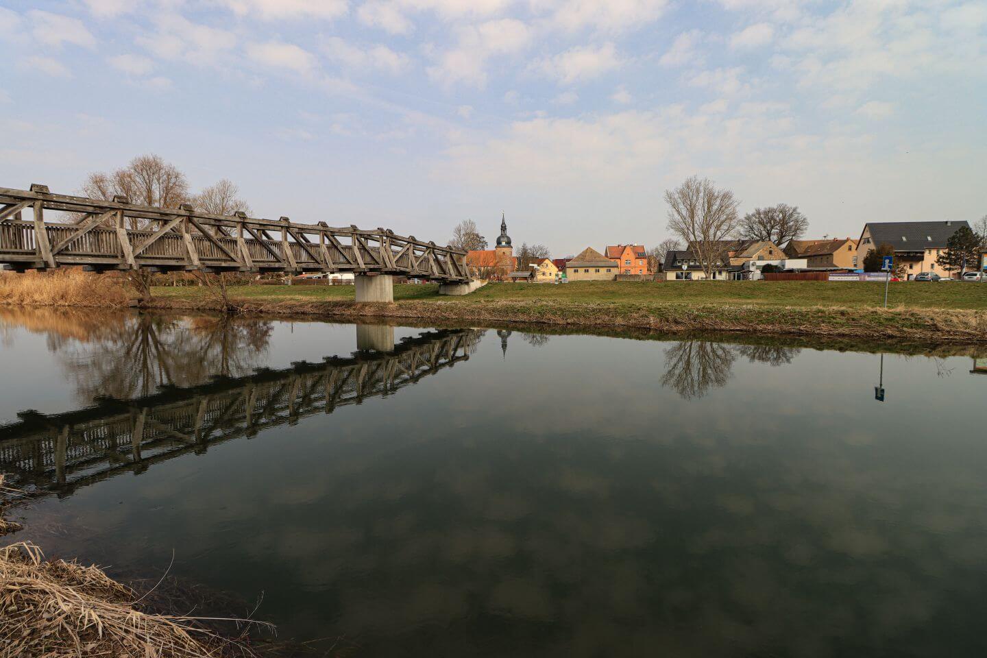 Blick auf den Fluss Unstrut bei Artern