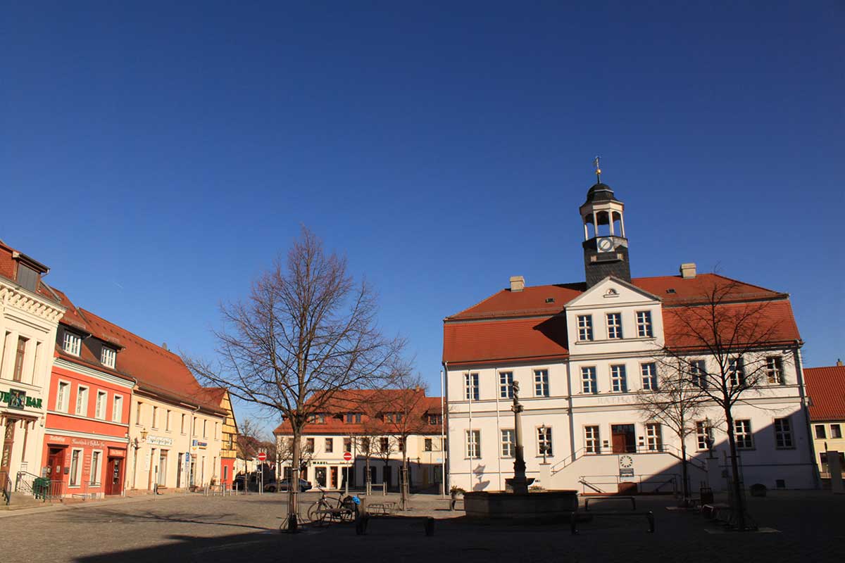 Treppenlift-Beratung für ganz Bad Düben Blick auf Rathaus in Bad Düben
