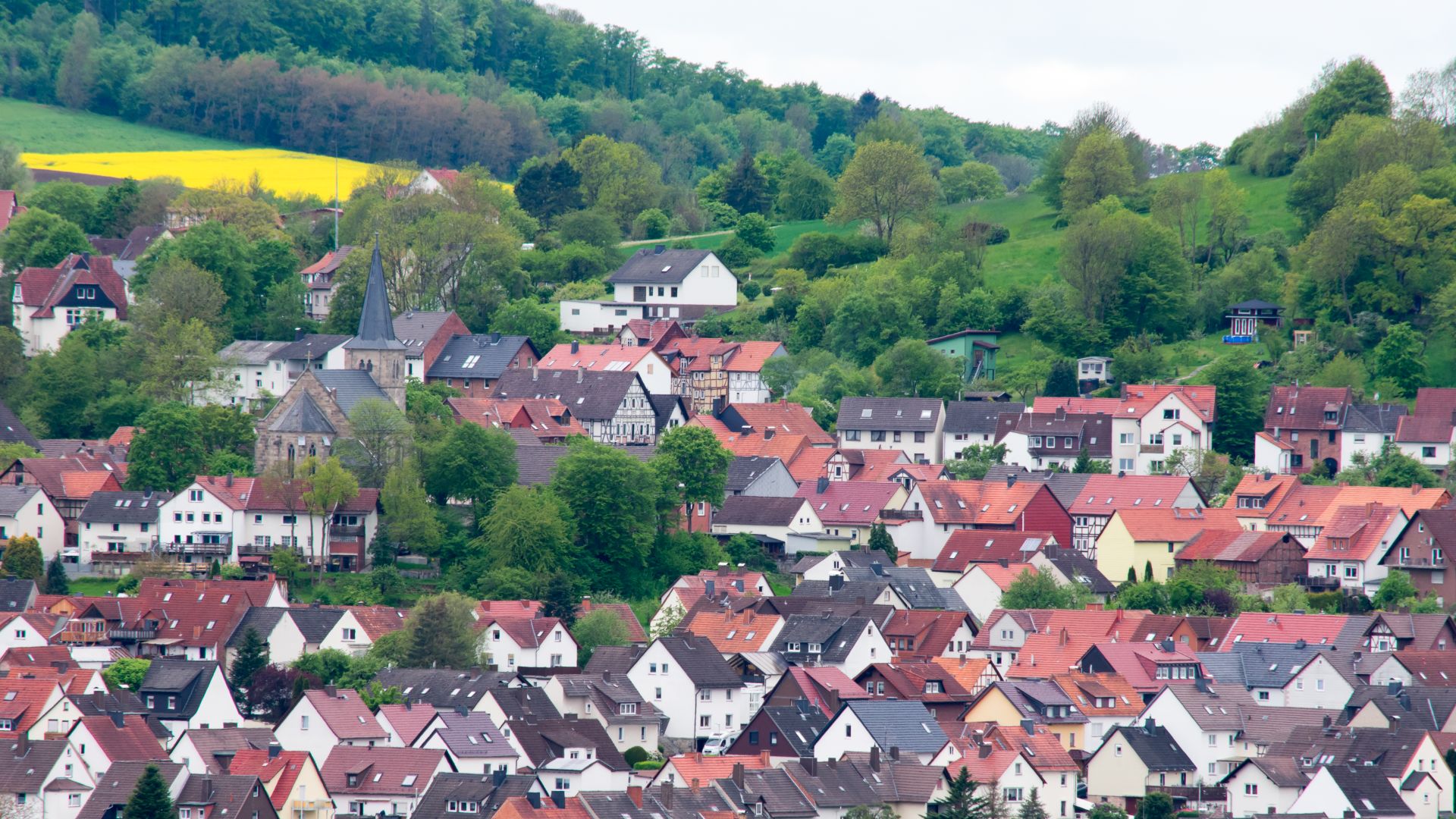 Blick auf Baunatal nahe Kassel