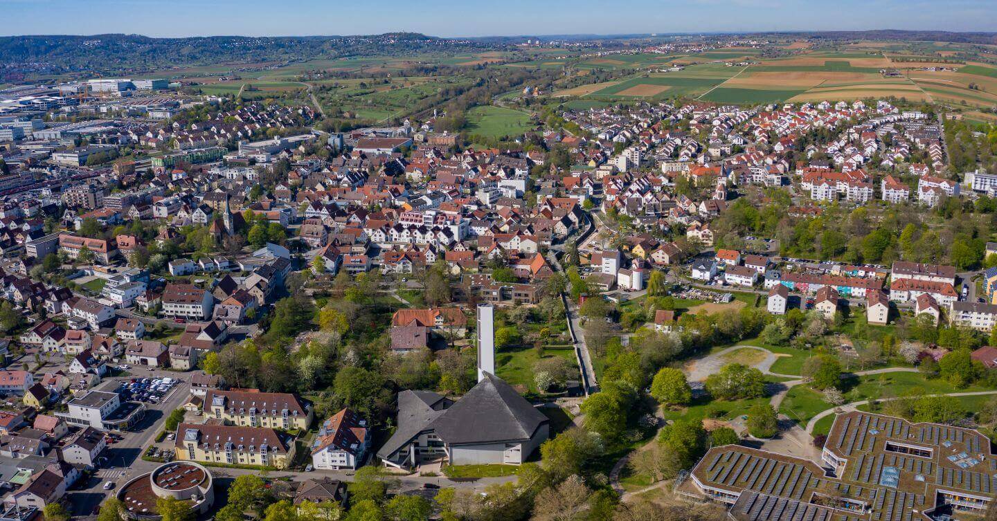 Treppenlift-Beratung für Ditzingen und Umgebung Blick auf die Stadt Ditzingen