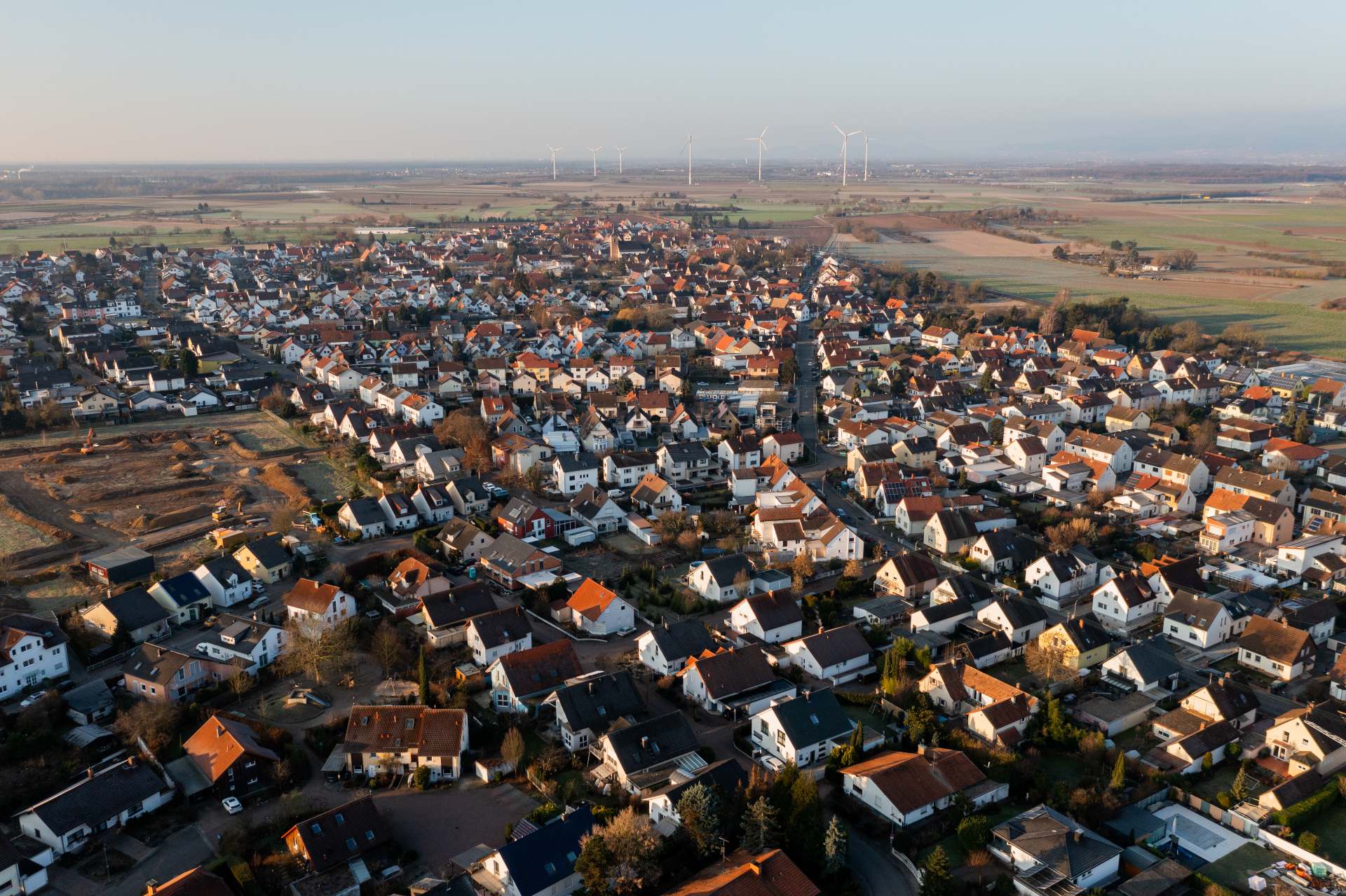 Blick auf die Stadt Dudenhofen von oben