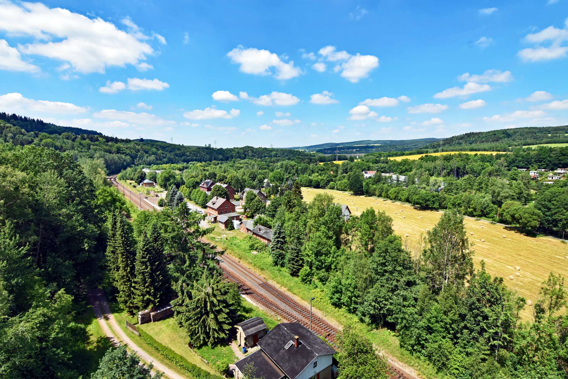 Blick auf das Tal in Flöha