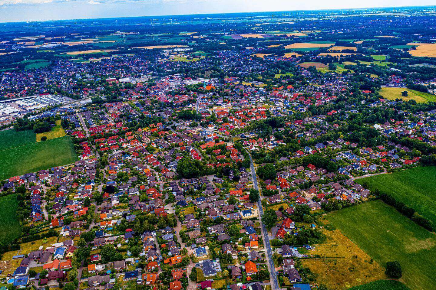 Stadt Ganderkesee in Niedersachsen aus der Luft