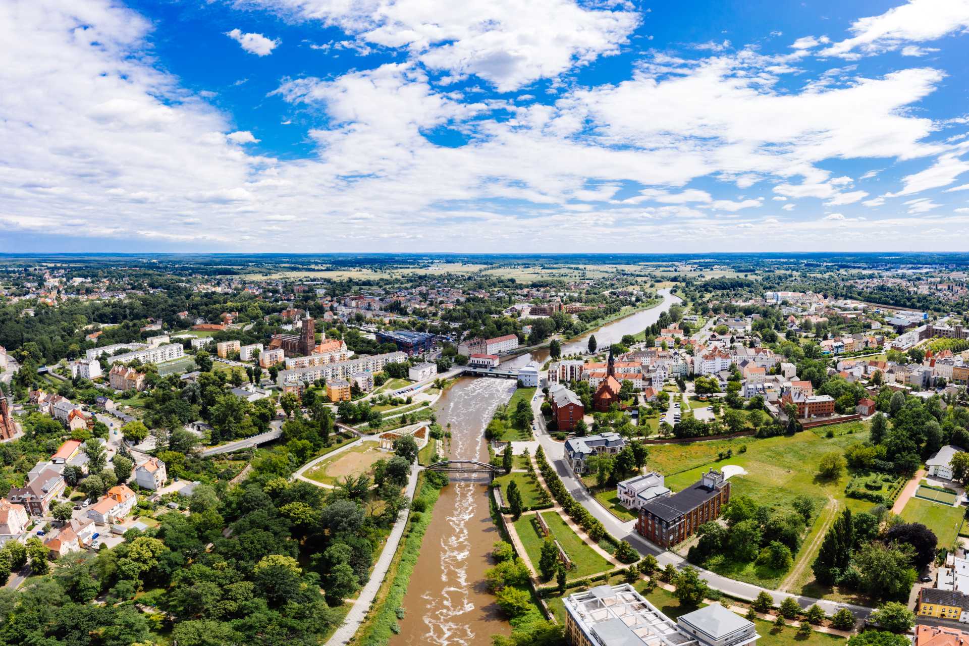 Stadtpanorama von Guben an der Neiße