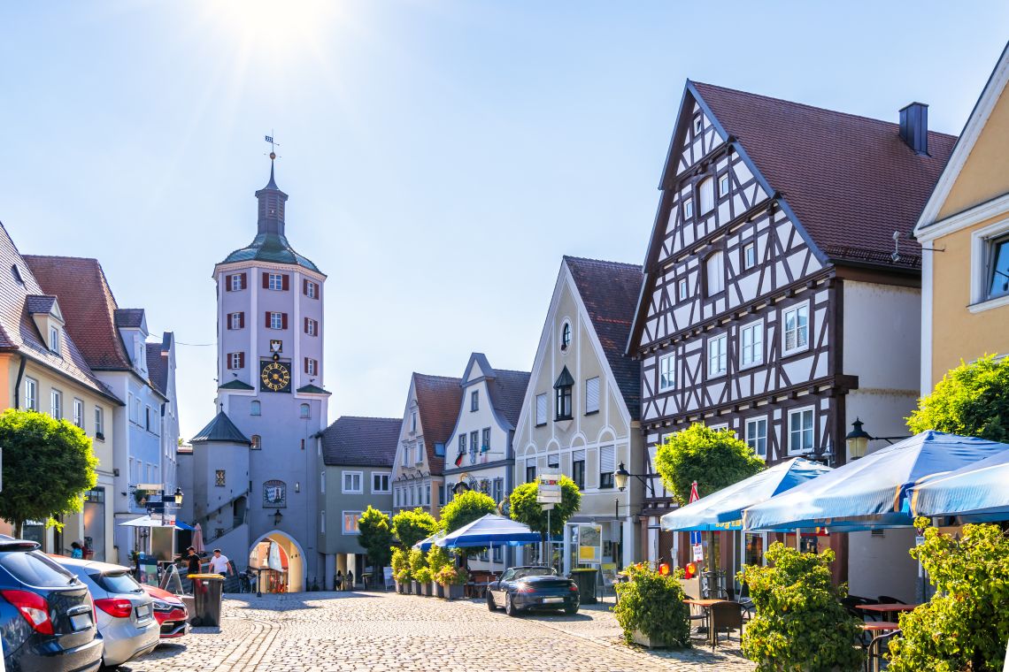 Blick auf das Untere Tor in Günzburg