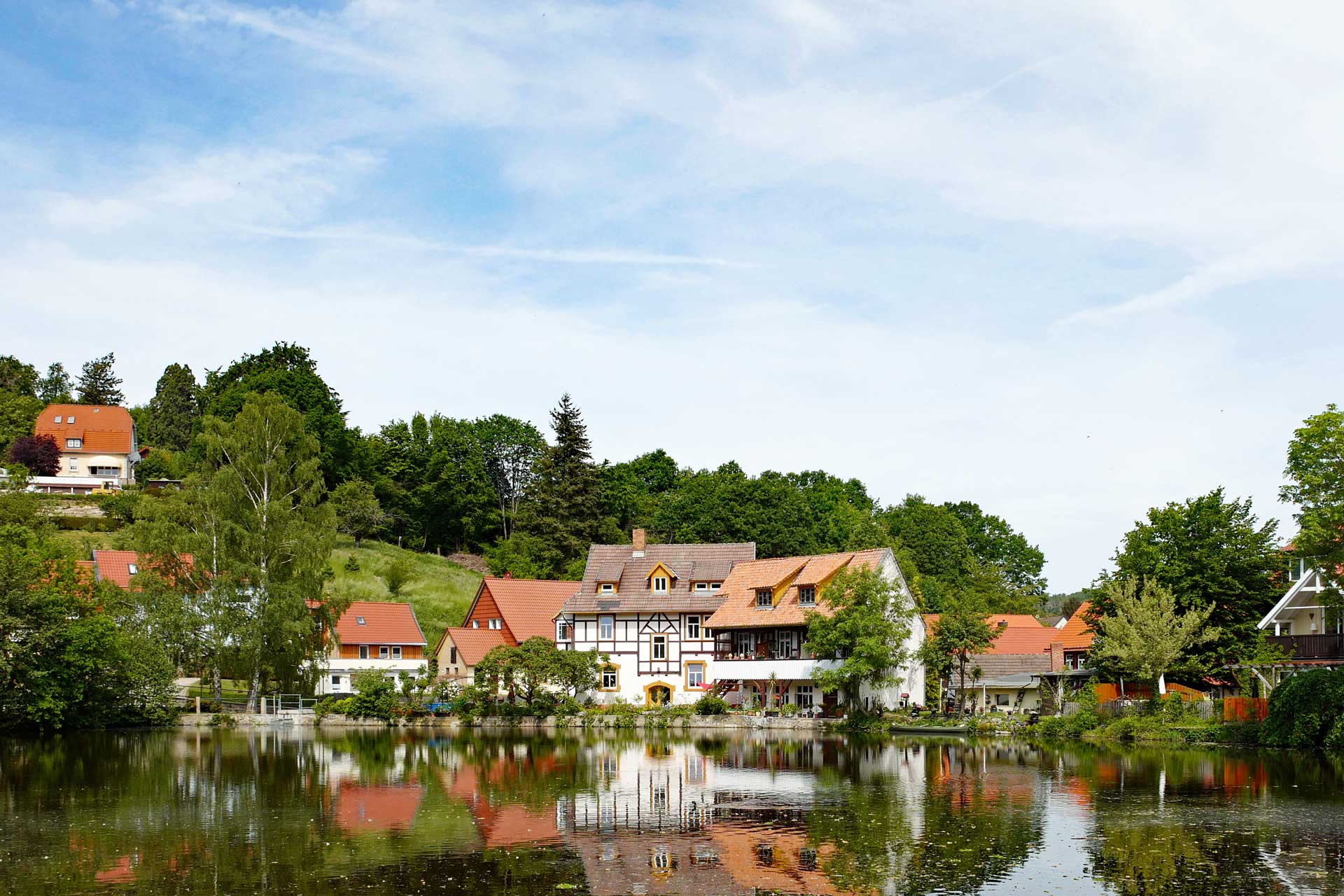 Häuser am Zainthüttenteich in Ilsenburg