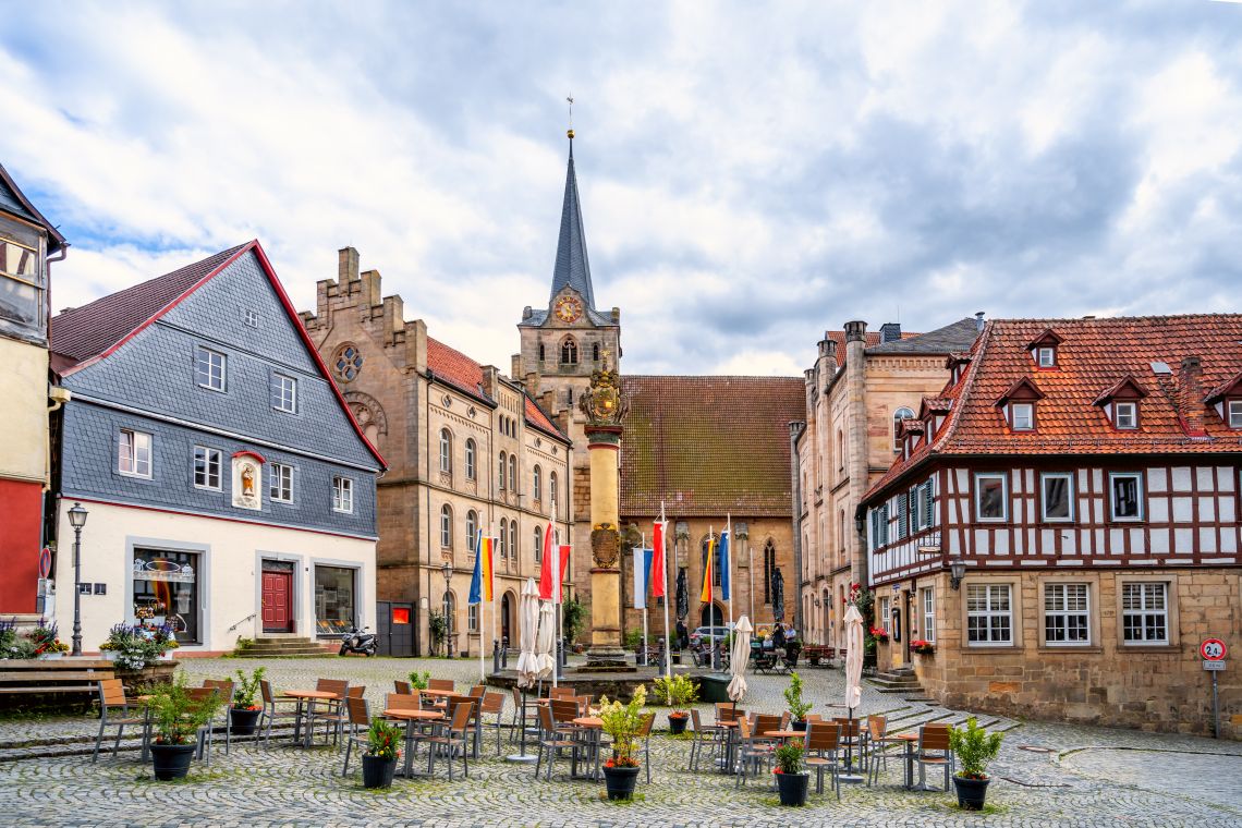 Blick auf den Marktplatz in Kronach