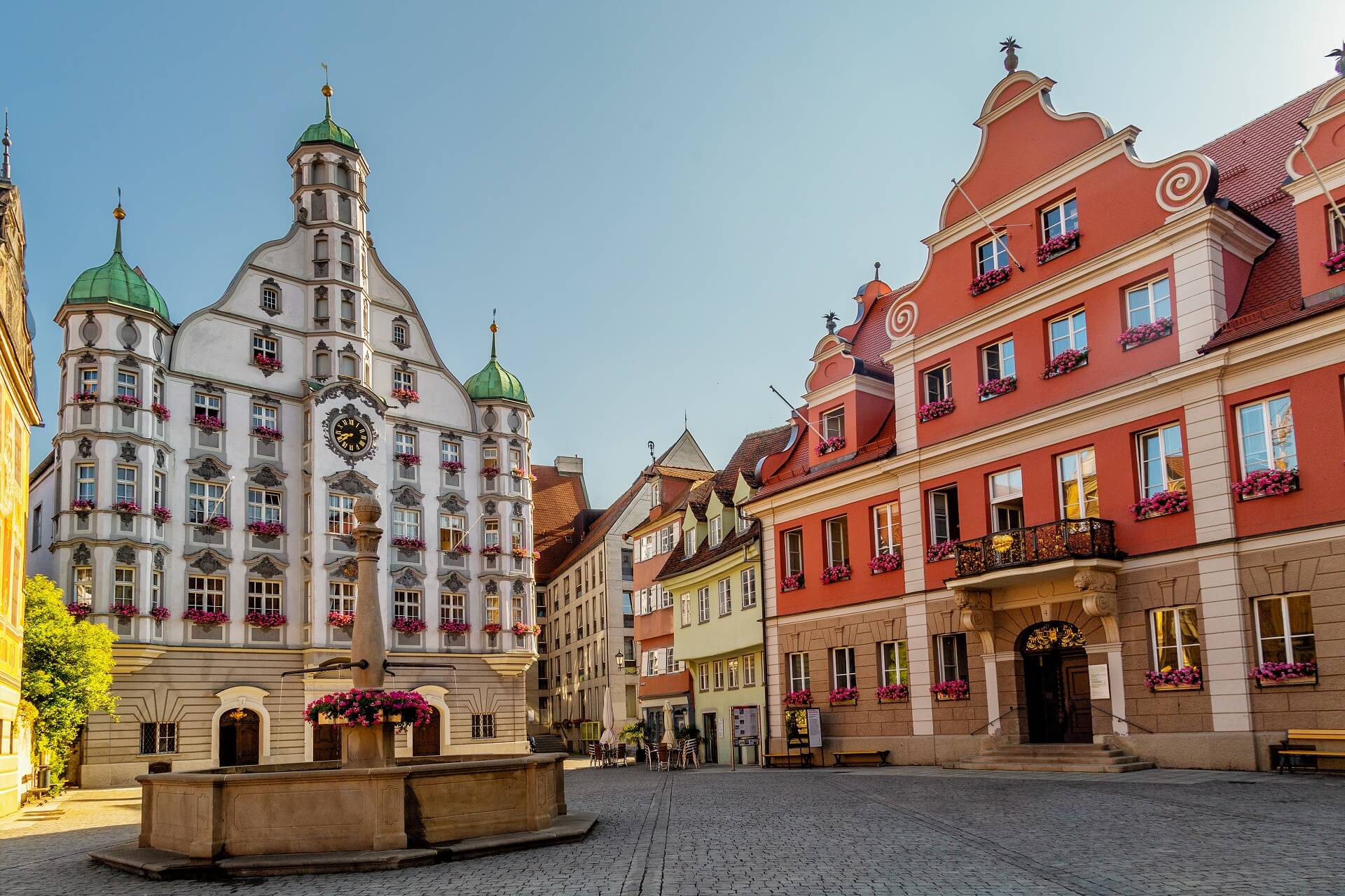 Blick auf das Rathaus von Memmingen