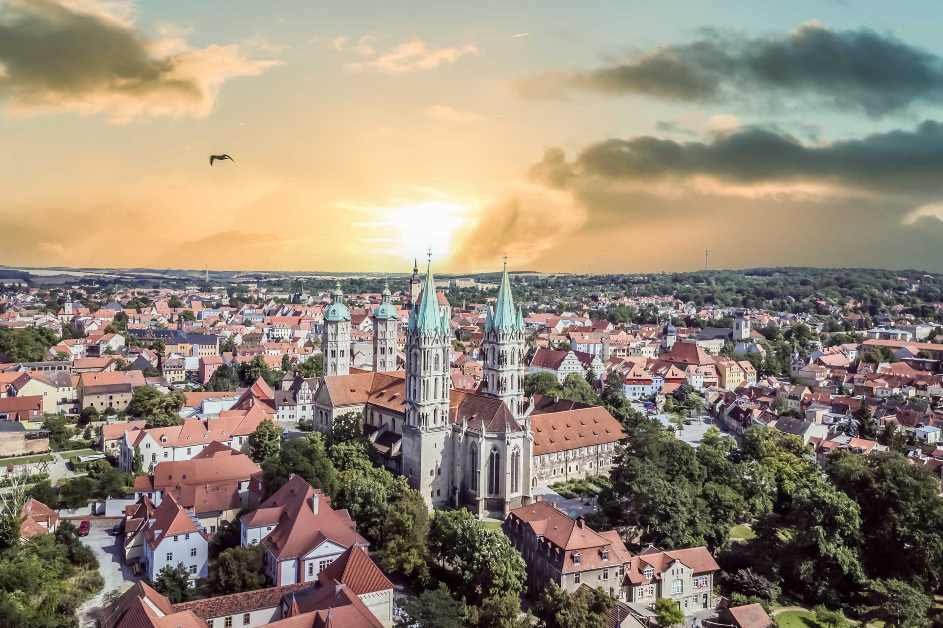 Altstadt von Naumburg bei Sonnenuntergang