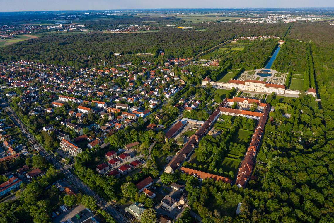 Luftaufnahme von Oberschleißheim in Bayern