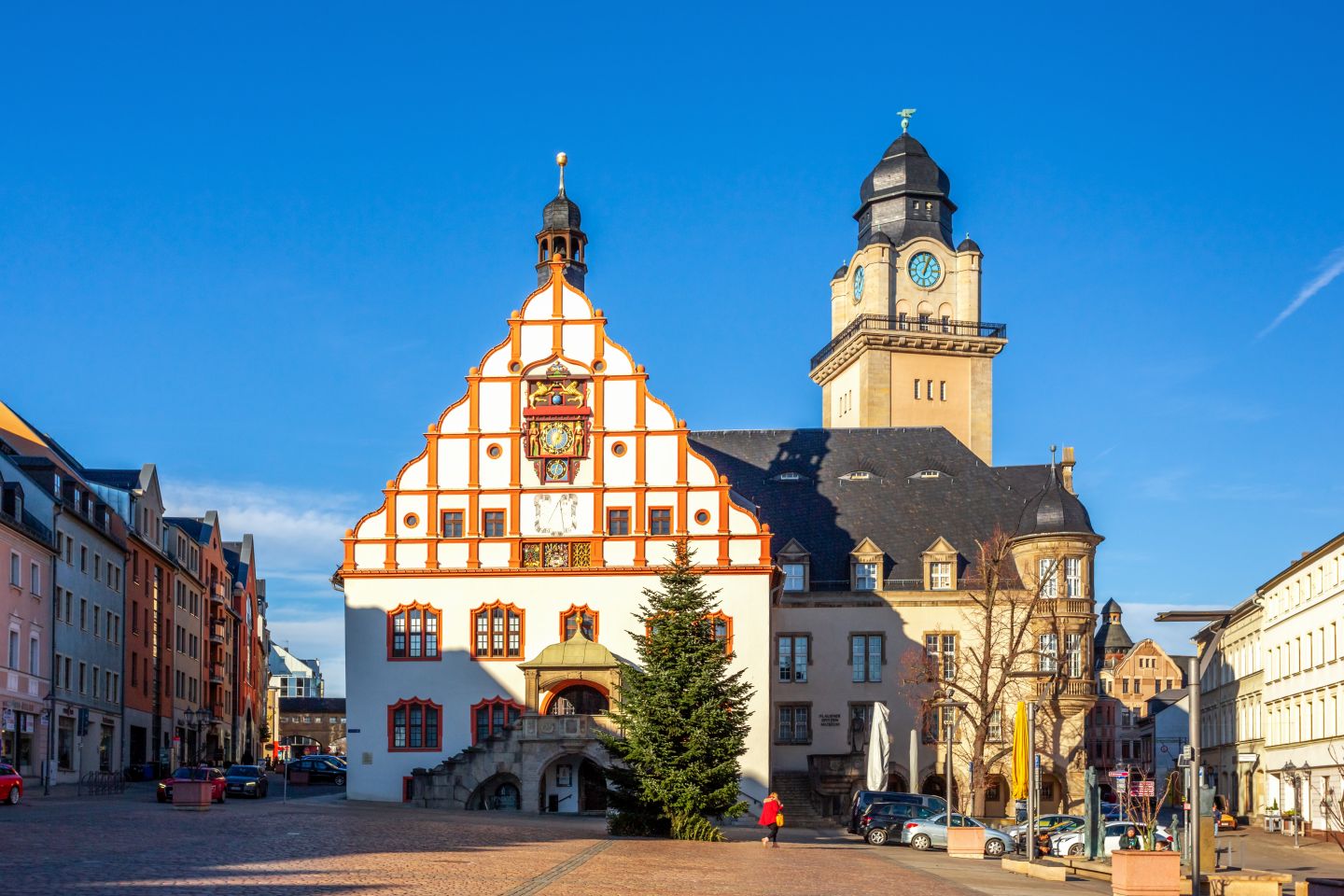 Blick auf Altmarkt von Plauen in Sachsen