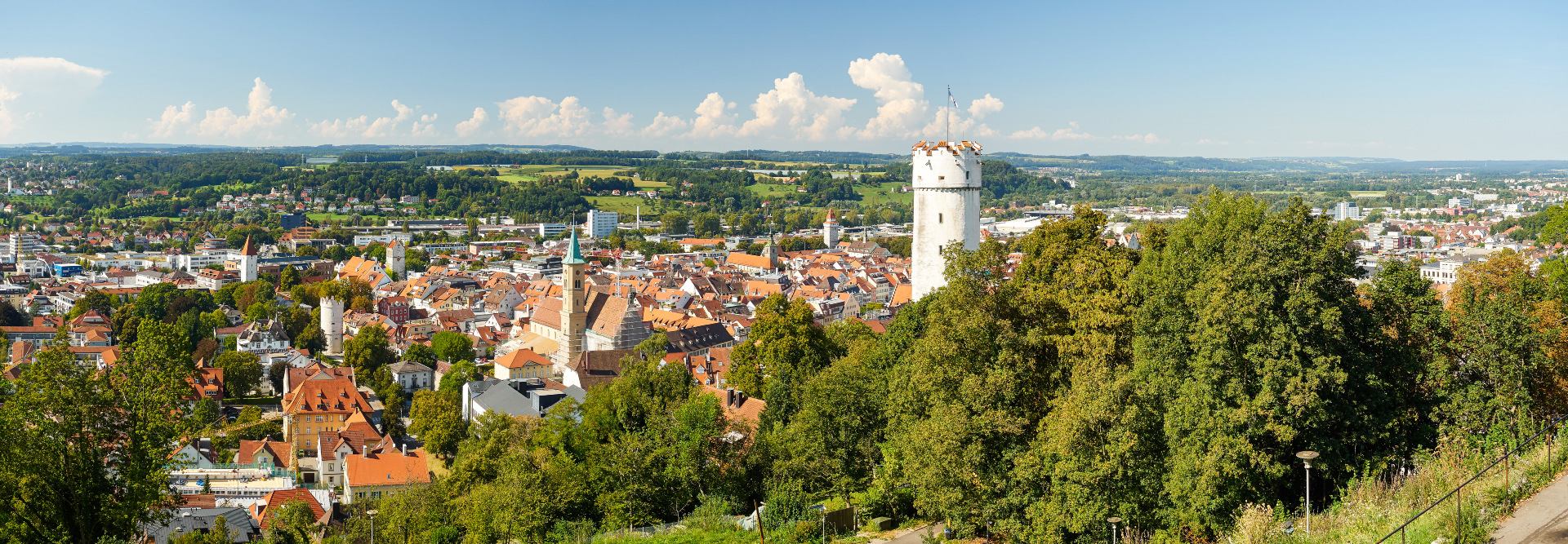 Blick über die Stadt von Ravensburg