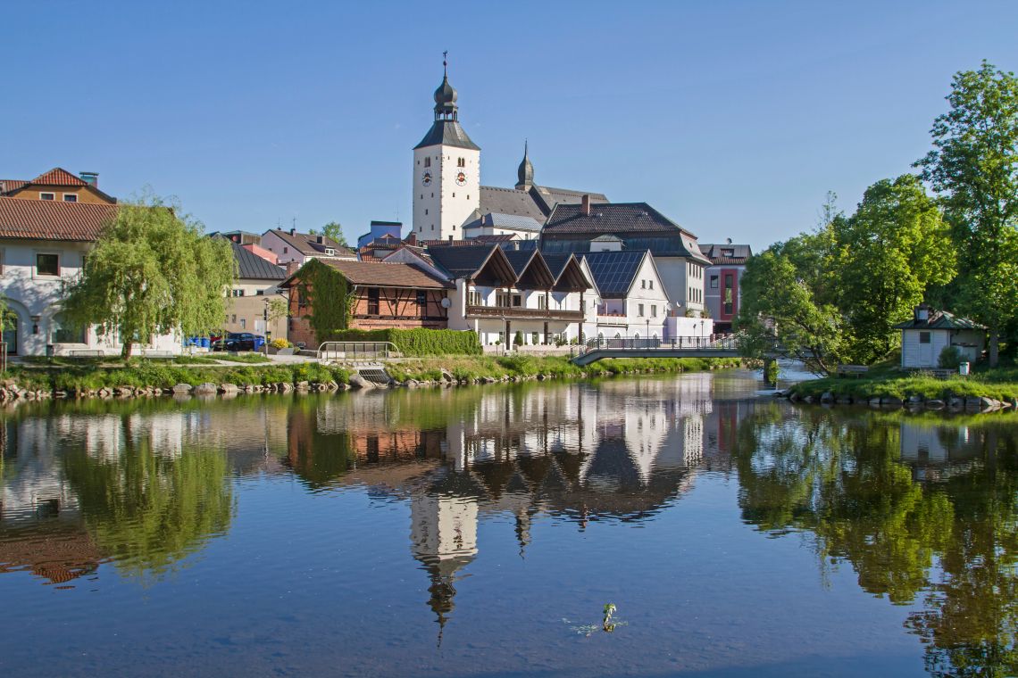 Blick auf die Stadt Regen in Niederbayern