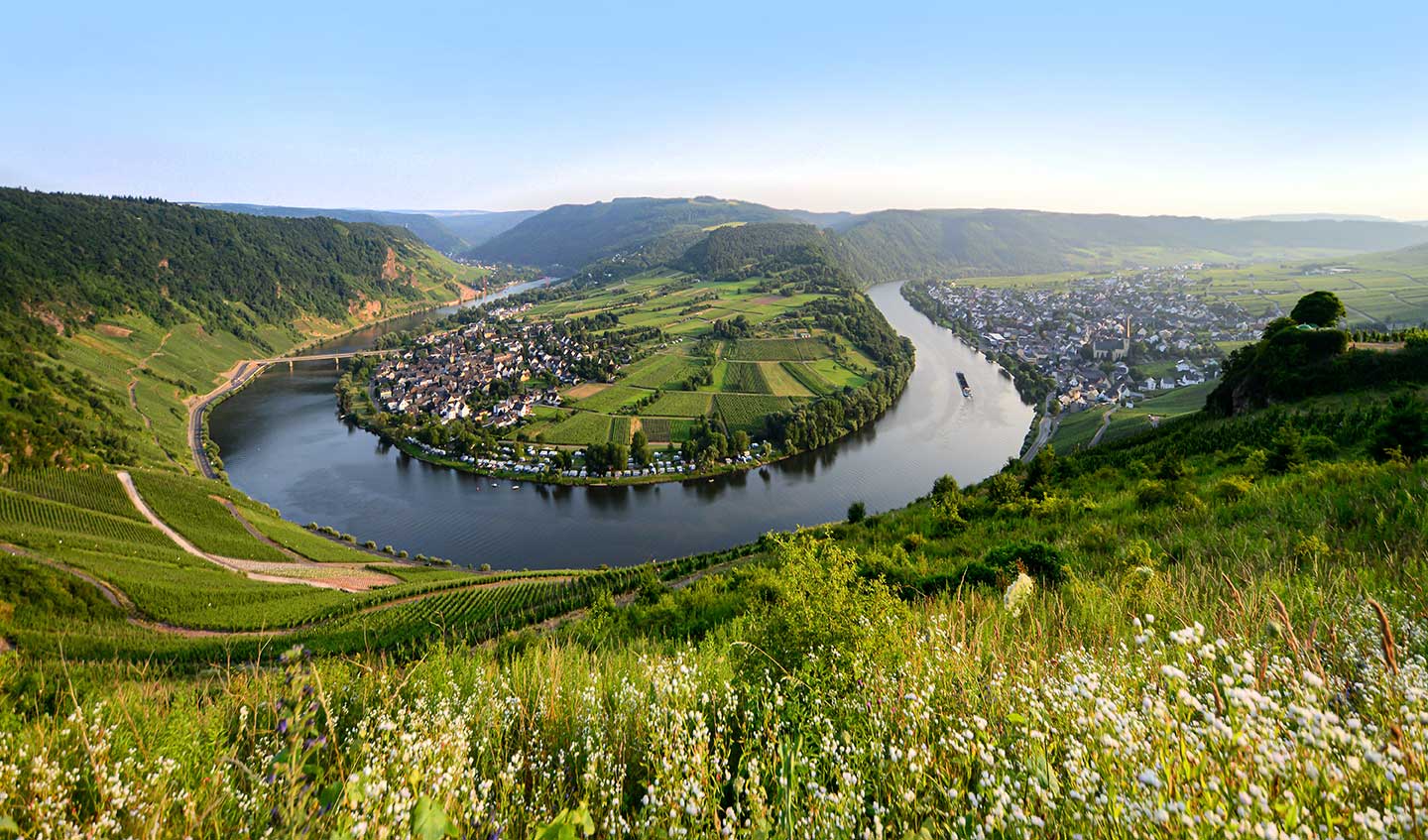 Blick auf die Moselschleife in Rheinland-Pfalz