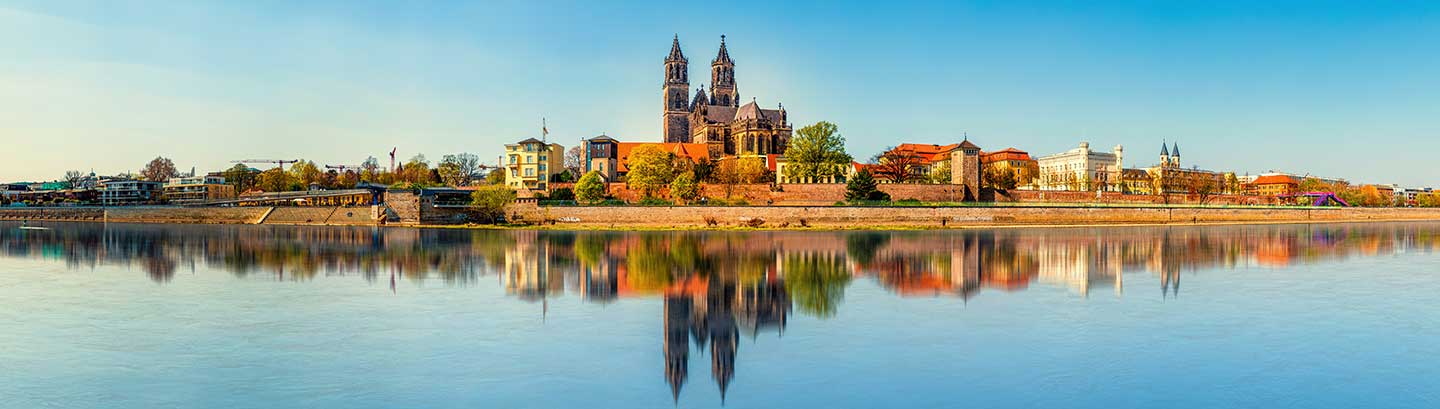 Blick auf Magdeburg in Sachsen-Anhalt