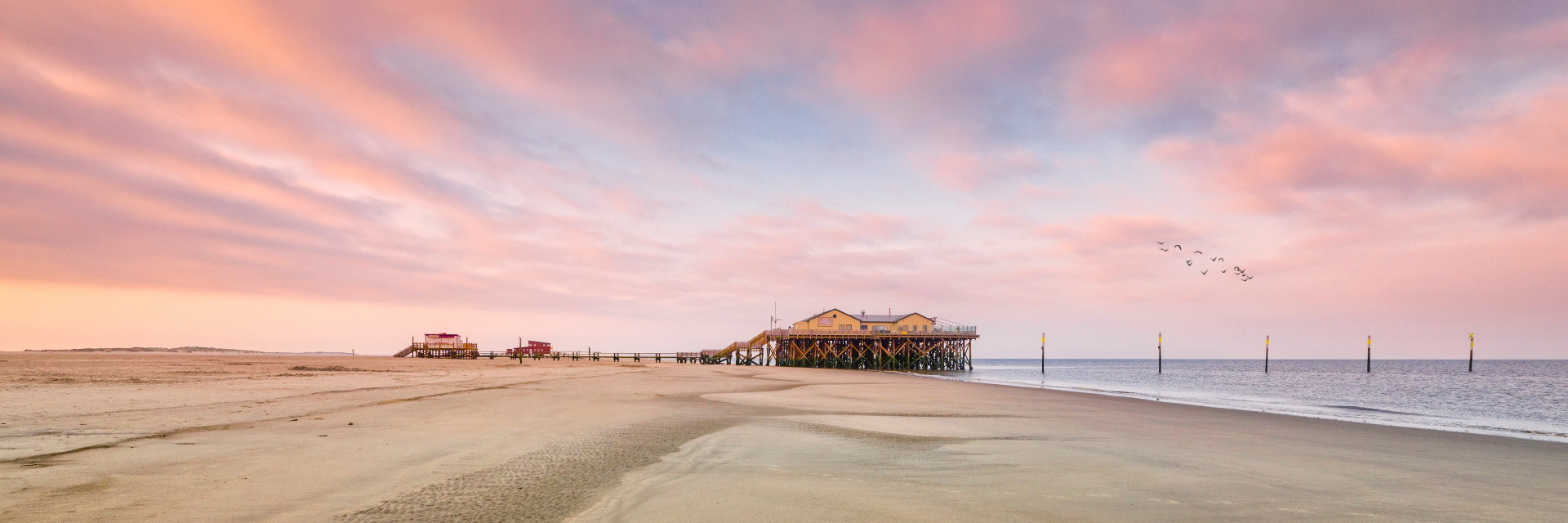 Strand in Sankt-Peter-Ording bei Sonnenaufgang