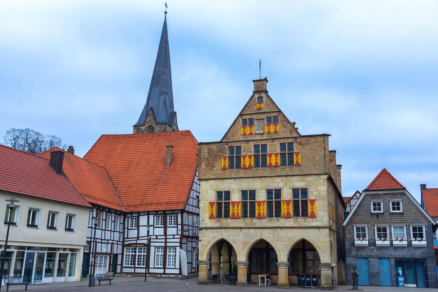 Marktplatz in der historischen Altstadt von Werne an der Lippe