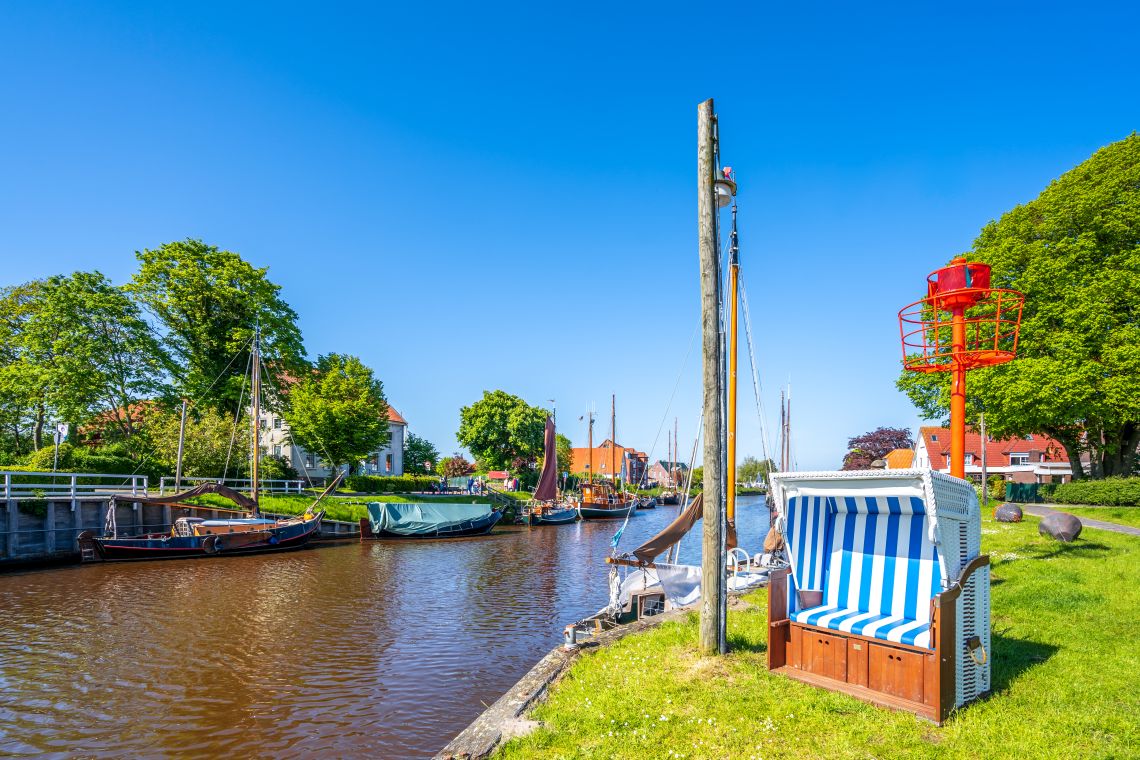 Blick auf den Hafen Carolinensiel in Wittmund