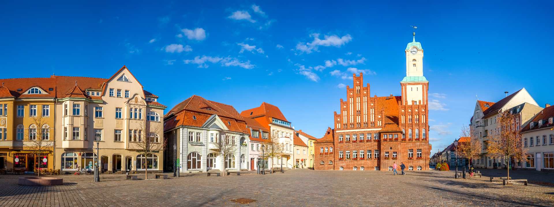 Marktplatz und Rathaus in Wittstock Dosse