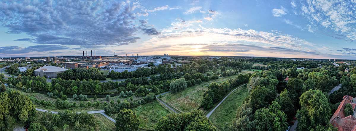 Panoramablick auf Wolfsburg