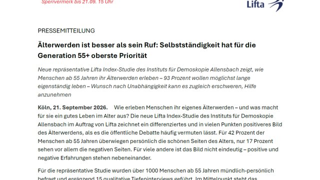 Pressemitteilung zur Lifta Index-Studie